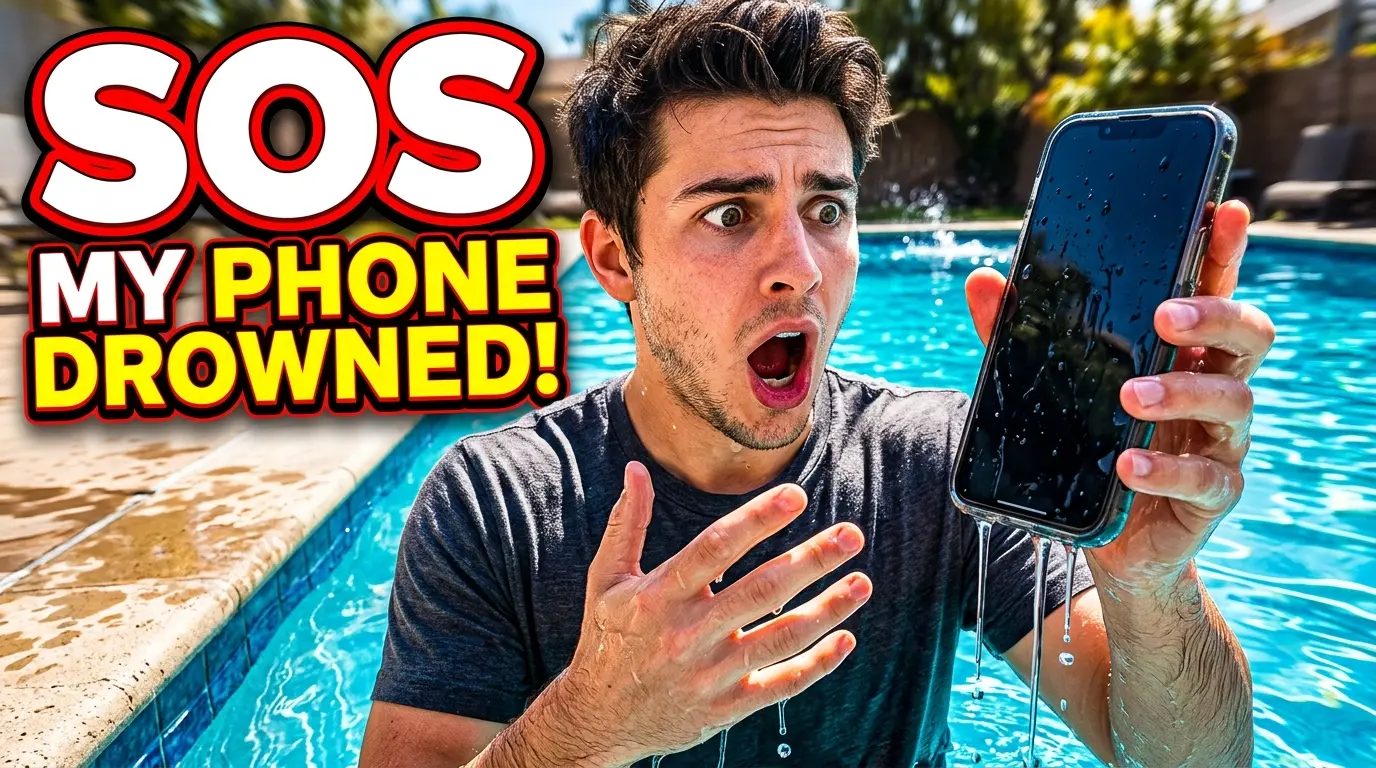 Celular caiu na agua